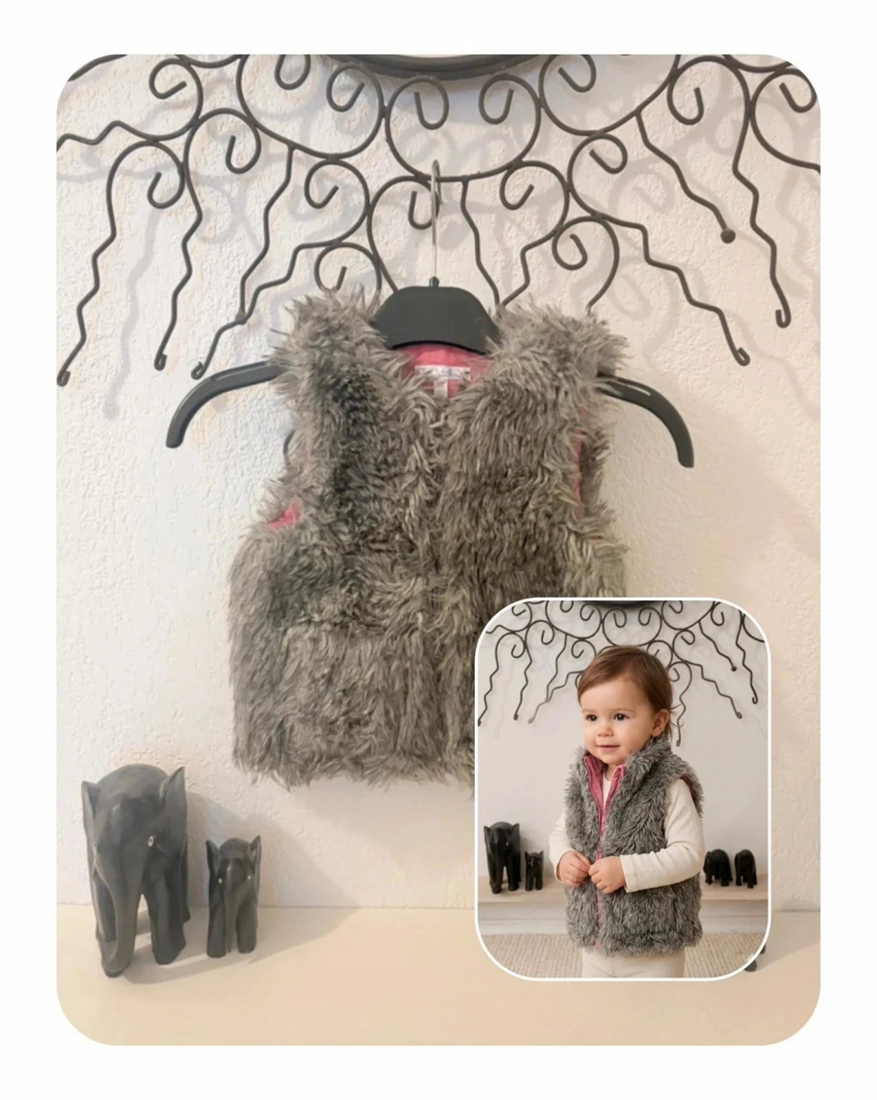 Gilet sans manches en fausse fourrure grise Kitchoun - 18 mois (81cm)